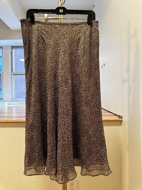 Talbot silk set - animal print midi skirt and shirt with waist tie